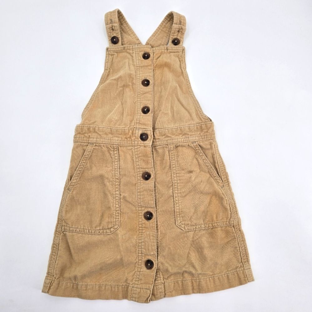 Old Navy Girl Tan Corduroy Overall Dress Size 6